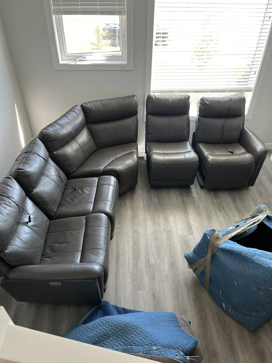 Household furniture inside a home before moving